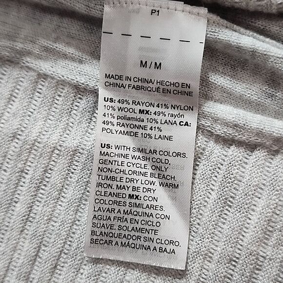 NWT WHBM Gray Knit Open Ribbed Front Cardigan Sweater Women Size Medium - Picture 5 of 5